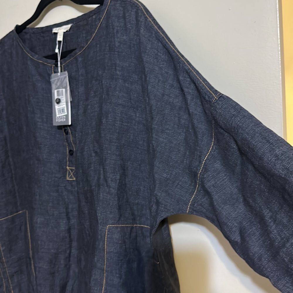 Eileen Fisher round neck oversized top - Picture 3 of 5